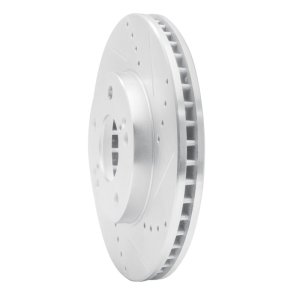 Hyundai XG350 Brake Rotor (1) - Front Right - R1 Concepts - Drilled & Slotted - Silver - `01-`03